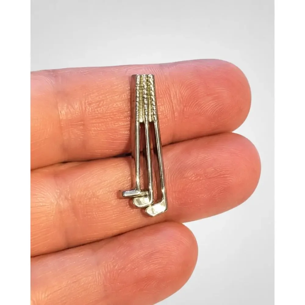 Vintage Tie Tack Golf Club Tie Pin, Silver-tone Gift‎ for him